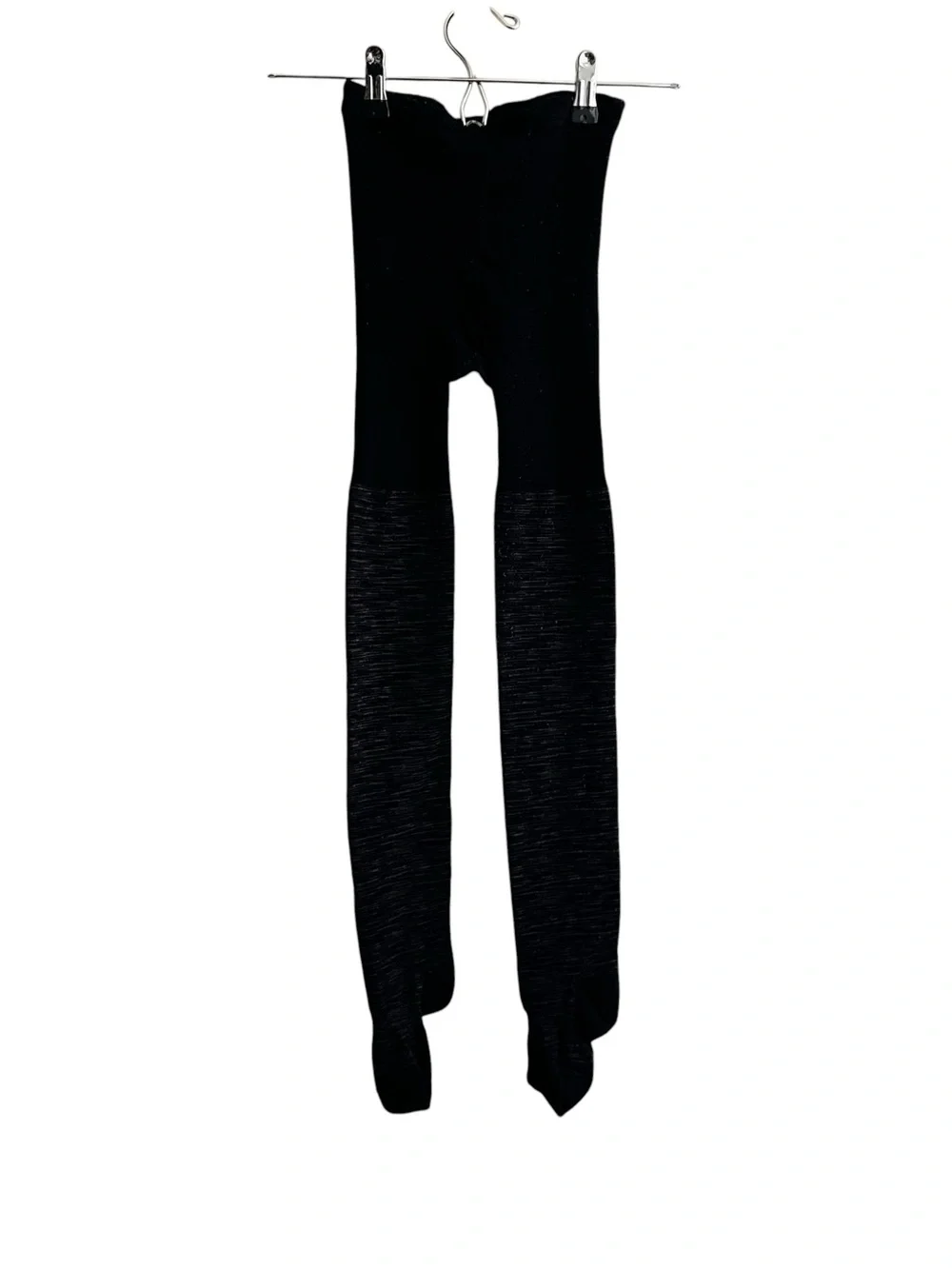 Smartwool Heathered Black Wool Blend Footed Tights